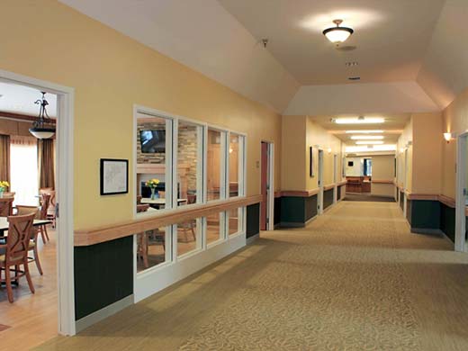 commercial carpet in hallway.