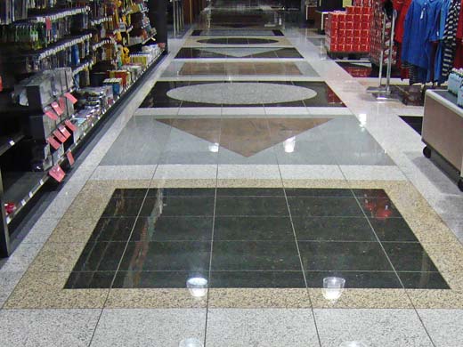 commercial stone flooring in retail store
