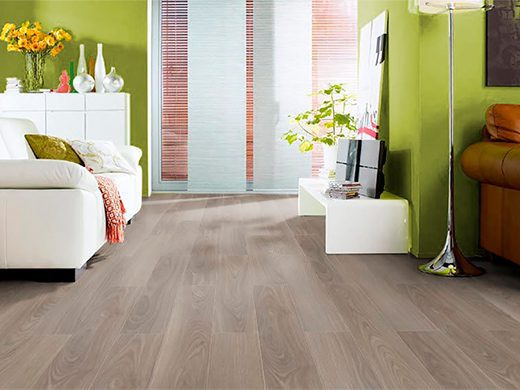 grey laminate flooring.